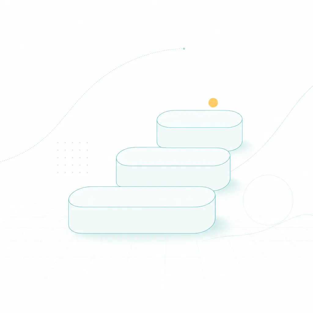 A bright, airy composition of soft teal learning geometry on a white background